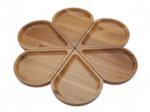  Acacia teardrop-shaped modular platter